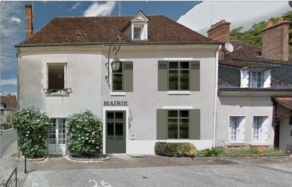 photo de la façade de la mairie par temps ensoleillé